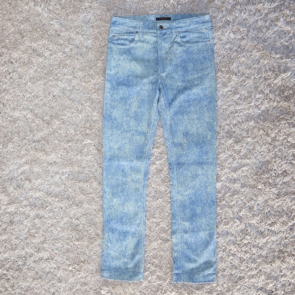 Louis Vuitton Cotton & polyurethane Denim pants 34 Ladies' Blue US Size 2/XSMALL